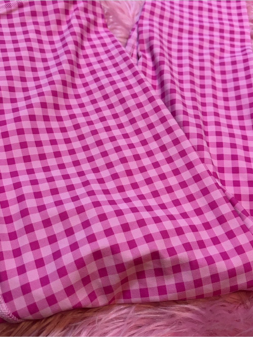 JoyLab Pink Gingham High Rise Leggings Women’s Medium Workout - Picture 2 of 5
